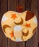 Mittenbooty Apple-shaped Rai Pillow in Cloud Print-Yellow