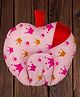 Mittenbooty Apple-shaped Rai Pillow with frill Crown Print-Pink