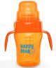 HAPPY BEAR 2 in 1 Spout and Straw Sipper 210ml | 9 Months Above | Spout and Straw | BPA Free | Twin Handle | Polypropylene Plastic | Plastic Sipper Cup- 210 ml (Orange)