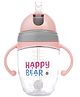 HAPPY BEAR Sea Sipper Bottle for Kids, 320ml, Anti Colic, Anti Flatulence Control, Anti Spill Sippy Cup with Soft Silicone Straw BPA Free & Non Toxic for Baby of 9 Months Plus, (Pink)