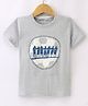 Doreme Cotton Knit Half Sleeves T-Shirt with Football Theme  Print - Grey