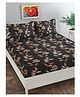 Florida Microfiber Fitted Bedsheet for Double Bed with 2 Pillow Covers - Black