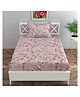 Florida Microfiber Bedsheet for Single Bed with 1 Pillow Cover (Mauve, 155 x 228 cm)