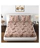 Florida Microfiber Bedsheet for Double Bed with 2 Pillow Covers Bed Sheet - Brown