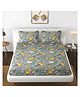 Florida Microfiber Fitted Bedsheet for Double Bed with 2 Pillow Covers - Grey