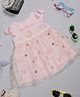 One Friday Disney Featuring Cap Sleeves Characters Embroidered & Sequin Embellished  Dress - Pink