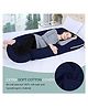 Get It Maternity Pillow Multi Usage Premium J Shape 100% Cotton Removable Cover wIth Zip - Navy Blue