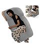 Get It Maternity Pillow Premium 3 in 1 Multi Usage as Breastfeeding , Baby Guard 100% Cotton Removable Cover with Zip - Grey Plain