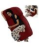 Get It Maternity Pillow Premium 3 in 1 Multi Usage as Breastfeeding , Baby Guard 100% Cotton Removable Cover with Zip - Maroon Plain