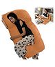Get It Maternity Pillow Premium 3 in 1 Multi Usage as Breastfeeding , Baby Guard 100% Cotton Removable Cover with Zip - Orange