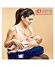 Get It 100% Cotton Extra Large Breast Foam Feeding Pillow Removable Cover wIth Zip Buckle Adjust Nursing - Navy Blue Print