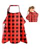 Get It Premium multi usage Breastfeeding Cover Apron Model nursing cover adjustable strap easy Use in travel - Red Checked