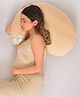 Mi Arcus 100% Cotton Premium Contour-Shaped Maternity/Pregnancy  Pillow with Removable Zippered Cover - Beige