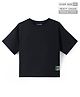 Pine Kids Cotton Knit Half Sleeves T-Shirt With Badge - Black