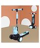 R for Rabbit Road Runner Bunny Kids Scooter, 3 Level Adjustable Height, Smart Fold & PU LED Wheels Kick Scooter with Brake for 3+ Years Kids, Weight Capacity Upto 75kgs (Black Blue)