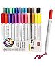 WISHKEY 24 Shades Acrylic Marker Pen Set, Water-Based Non-Toxic Ink, Waterproof, Smudge Proof Colorful Sketch Pens, Multipurpose Marker Pens for Art Works, 8+ Years (Pack of 24, Multicolor)