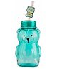 WISHKEY Plastic 2 in-1 Teddy Bear Water Bottle for Kids, Sippy Cups with Straw for Babies, Leak-proof Sipper Bottle for Kids with Two Lids, Non-Toxic BPA-Free Water Bottle, 430 ml (Pack of 1, Green)