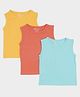Mi Arcus Cotton Spandex Pack Of 3 Sleeveless Solid Vests - Multi Colour