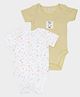 Mi Arcus Pack Of 2 Half Sleeves Text & Heart Printed Onesies - Multi Colour