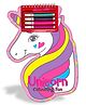 Hello Friend Books Shaped Colouring and Sticker Pad: Unicorn - Wire Bound Colouring Book with Stickers and Colour Pencils