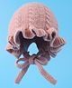 Babyhug Cable Knitted Woollen Cap with Knot - Pink