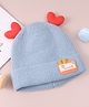 Babyhug  Woollen Cap with Heart Applique - Blue