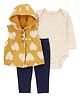 Carter's 3-Piece  Heart Little Vest Set - Yellow