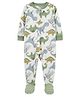 Carter's Knit Full Sleeves Sleep Suit With Dino Print - White