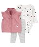 Carter's 3-Piece Quilted Little Vest Set - Pink