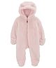 Carter's Knit Full Sleeves Solid Colour Hooded Sleep Suit With Ear Applique - Light Pink