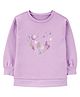 Carter's Knit Full Sleeves T-Shirt with Sequin & Glitter Detailing - Lavender