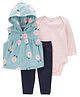 Carter's 3-Piece Floral Fleece Little Vest Set