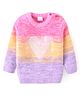 Babyhug Knitted Full Sleeves Pullover Sweater with Heart Design -Pink
