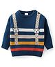 Babyhug Knitted Full Sleeves Pullover Sweater With Bear Design - Multicolor