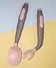 Kritiu Baby Flaxible Training Spoon and Fork Set - Dark Grey