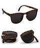 DukieKooky Abstract Designed UV Protected Foldable Wayfarer Sunglasses - Black & Brown