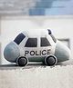 Pluchi Police Car - Light Blue , Black and Natural 100% Cotton Knitted Stuffed Soft Toy for Babies / Kids Length 35 cm