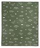 Pluchi Jurassic World- Dark Green & Natural Color Cotton Knitted Throw / Ac Blanket For Kids For Use In All Seasons