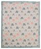 Pluchi Elephants All the Way Indus Blue Knitted Blanket with Faux Fur Back for Babies