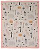 Pluchi Woodland Pink Pearl Knitted Blanket with Faux Fur Back for Babies