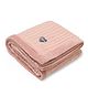 Pluchi Cable Knit with Embroidered Heart- Baby Pink Cotton Knitted Blanket With Faux Fur Back For Babies