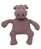 Pluchi Baby Hippo Punch Pink Colour Cotton Knitted Stuffed / Plush / Soft Toy for Babies and Kids - Height 31 cm