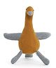 Pluchi Chuckles Bird Cotton Knitted Stuffed Soft Toy (Mustard & Light Grey Melange) - Height 35 cm