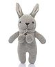 Pluchi Toto Bear Cotton Knitted Stuffed Soft Rattle Toy (Vanilla Grey Melange & Natural)