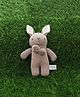 Pluchi Toto Bear Cotton Knitted Stuffed Soft Rattle Toy (Spring Dust Melange & Natural)