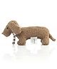 Pluchi Bruno Dog Cotton Knitted Stuffed Soft Toy (Warm Grey)- Length 28 cm