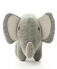 Pluchi Harris the Elephant- Cotton Knitted Stuffed Soft Rattle Toy (Vanilla Grey Melange)
