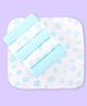 Babyhug Cotton Knit Polka Dot Printed Wash Cloth Pack of 6 L 25 x B 25 cm - White & Light Blue