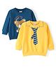 Babyhug Cotton Knit Full Sleeves Sweat Shirts with Teddy & Tie Print Pack of 2 - Multicolour