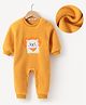 Kookie Kids Full Sleeves Winter Wear Romper with Lion Embroidery - Yellow
